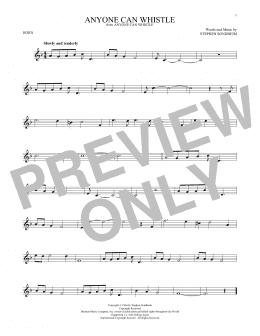 page one of Anyone Can Whistle (French Horn Solo)