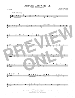 page one of Anyone Can Whistle (Alto Sax Solo)