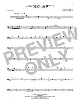 page one of Anyone Can Whistle (Trombone Solo)