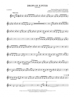 page one of Drops Of Jupiter (Tell Me) (Clarinet Solo)