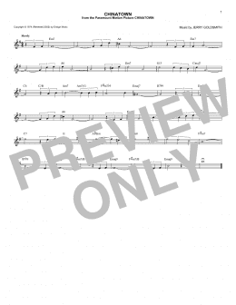 page one of Chinatown (Lead Sheet / Fake Book)