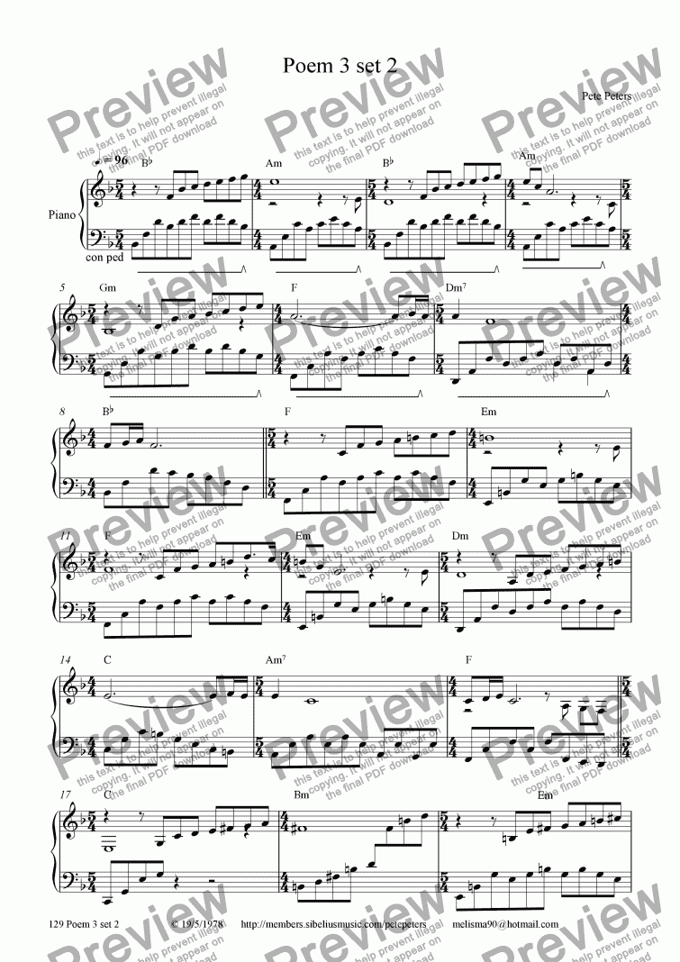 page one of Poem 3 set 2 [piano solo]