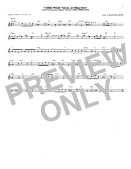 page one of Theme From Fatal Attraction (Lead Sheet / Fake Book)