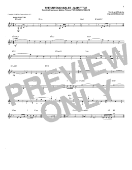 page one of The Untouchables - Main Title (Lead Sheet / Fake Book)