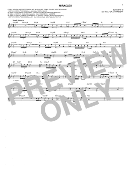 page one of Miracles (Lead Sheet / Fake Book)