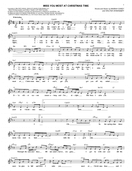 page one of Miss You Most At Christmas Time (Lead Sheet / Fake Book)