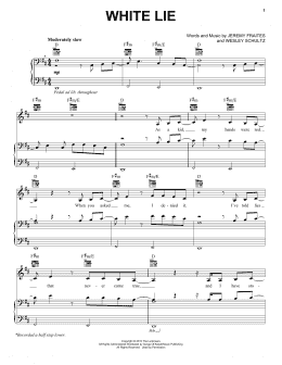 page one of White Lie (Piano, Vocal & Guitar Chords (Right-Hand Melody))