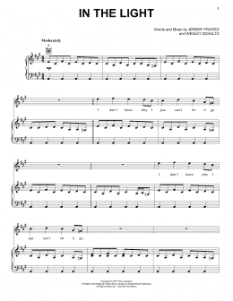 page one of In The Light (Piano, Vocal & Guitar Chords (Right-Hand Melody))