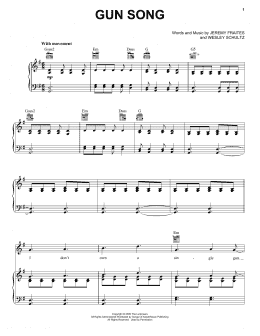page one of Gun Song (Piano, Vocal & Guitar Chords (Right-Hand Melody))