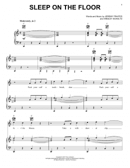 page one of Sleep On The Floor (Piano, Vocal & Guitar Chords (Right-Hand Melody))