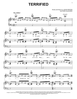 page one of Terrified (Piano, Vocal & Guitar Chords (Right-Hand Melody))