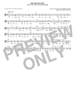 page one of Ain't We Got Fun? (Lead Sheet / Fake Book)