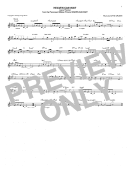 page one of Heaven Can Wait (Love Theme) (Lead Sheet / Fake Book)