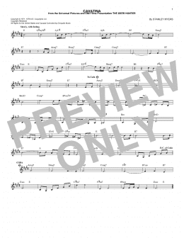 page one of Cavatina (from The Deer Hunter) (Lead Sheet / Fake Book)