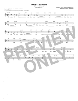 page one of Airport Love Theme (Winds Of Chance) (Lead Sheet / Fake Book)
