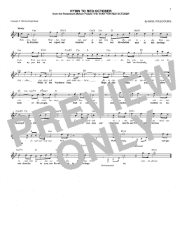 page one of Hymn To Red October (Lead Sheet / Fake Book)