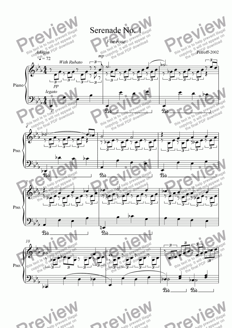 page one of Three Serenades