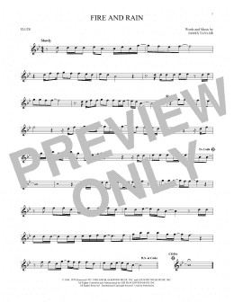 page one of Fire And Rain (Flute Solo)