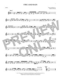 page one of Fire And Rain (French Horn Solo)