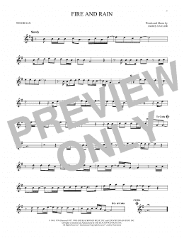 page one of Fire And Rain (Tenor Sax Solo)