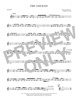 page one of Fire And Rain (Trumpet Solo)