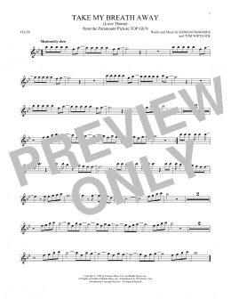 page one of Take My Breath Away (Love Theme) (Flute Solo)