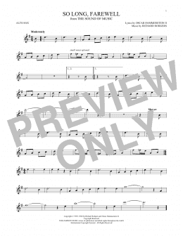 page one of So Long, Farewell (from The Sound of Music) (Alto Sax Solo)
