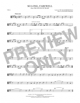 page one of So Long, Farewell (from The Sound of Music) (Viola Solo)