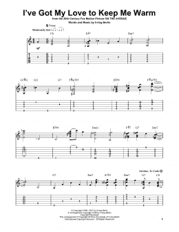 page one of I've Got My Love To Keep Me Warm (Solo Guitar Tab)