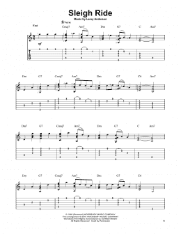page one of Sleigh Ride (Solo Guitar)
