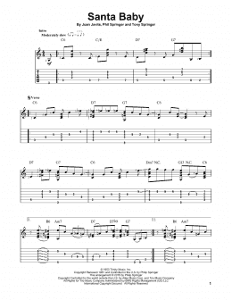 page one of Santa Baby (Solo Guitar Tab)