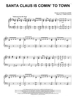 page one of Santa Claus Is Comin' To Town (Piano Solo)