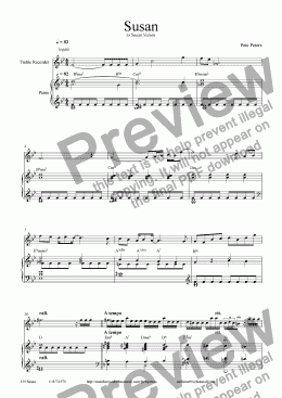 page one of Susan [treb recorder + Piano]