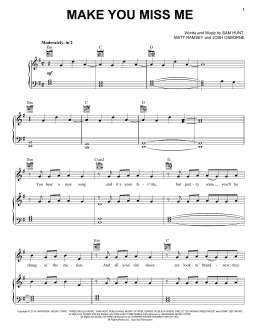 page one of Make You Miss Me (Piano, Vocal & Guitar Chords (Right-Hand Melody))