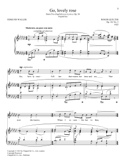 page one of Go, Lovely Rose (Quilter) (Piano & Vocal)