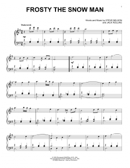 page one of Frosty The Snow Man (Piano Solo)