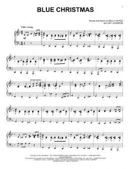 page one of Blue Christmas (Piano Solo)