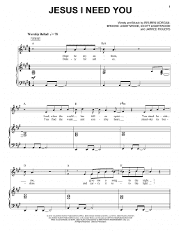 page one of Jesus I Need You (Piano & Vocal)