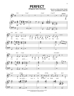 page one of Perfect (Original Solo Version) (Piano & Vocal)