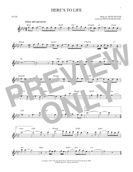 page one of Here's To Life (Flute Solo)