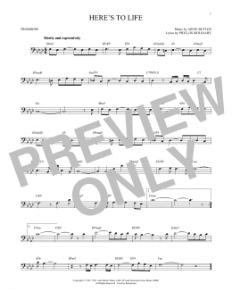 page one of Here's To Life (Trombone Solo)