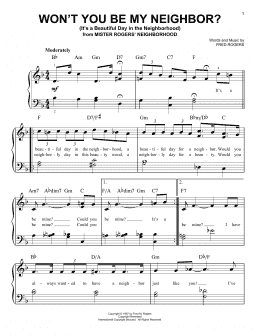 page one of Won't You Be My Neighbor? (It's A Beautiful Day In The Neighborhood) (Very Easy Piano)
