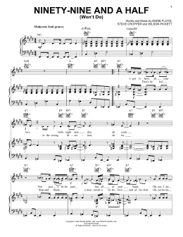 page one of Ninety-Nine And A Half (Won't Do) (Piano, Vocal & Guitar Chords (Right-Hand Melody))