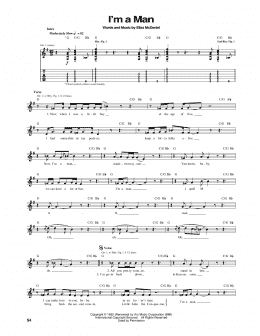 page one of I'm A Man (Guitar Tab)