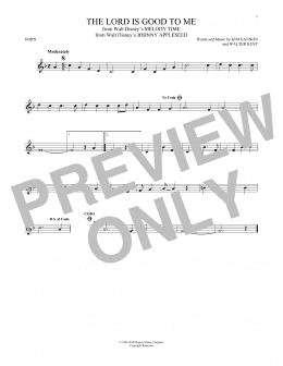 page one of The Lord Is Good To Me (from Johnny Appleseed) (French Horn Solo)