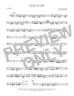 page one of Back At One (Trombone Solo)