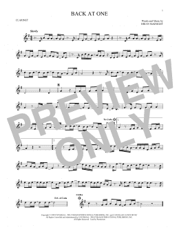 page one of Back At One (Clarinet Solo)