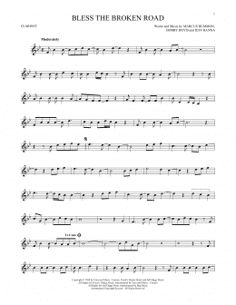 page one of Bless The Broken Road (Clarinet Solo)