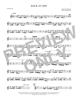 page one of Back At One (Tenor Sax Solo)
