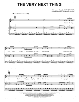 page one of The Very Next Thing (Piano, Vocal & Guitar Chords (Right-Hand Melody))
